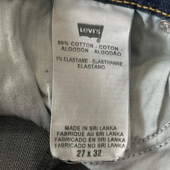 Levis Womens Jeans Size 27 Demi Curve Skinny Mid Rise Denim Blue Jeans Dark Wash - Picture 7 of 10